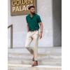 imageCOOFANDY Mens Knit Shirt Short Sleeve Button Down Shirts Casual Summer Beach Vintage Polo ShirtsGreen