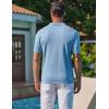 imageCOOFANDY Mens Knit Shirt Short Sleeve Button Down Shirts Casual Summer Beach Vintage Polo ShirtsLight Blue