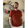 imageCOOFANDY Mens Knit Shirt Short Sleeve Button Down Shirts Casual Summer Beach Vintage Polo ShirtsTerracotta