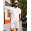 imageCOOFANDY Mens Knit Shirt Short Sleeve Button Down Shirts Casual Summer Beach Vintage Polo ShirtsWhite