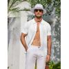 imageCOOFANDY Mens Knit Shirt Short Sleeve Button Down Shirts Casual Summer Beach Vintage Polo ShirtsWhite