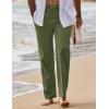 imageCOOFANDY Mens Linen Pants Drawstring Casual Loose Fit Beach Summer Pants Lightweight Linen Trousers Yoga PantsArmy Green