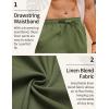 imageCOOFANDY Mens Linen Pants Drawstring Casual Loose Fit Beach Summer Pants Lightweight Linen Trousers Yoga PantsArmy Green