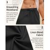 imageCOOFANDY Mens Linen Pants Drawstring Casual Loose Fit Beach Summer Pants Lightweight Linen Trousers Yoga PantsBlack