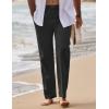 imageCOOFANDY Mens Linen Pants Drawstring Casual Loose Fit Beach Summer Pants Lightweight Linen Trousers Yoga PantsBlack