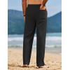imageCOOFANDY Mens Linen Pants Drawstring Casual Loose Fit Beach Summer Pants Lightweight Linen Trousers Yoga PantsBlack