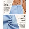 imageCOOFANDY Mens Linen Pants Drawstring Casual Loose Fit Beach Summer Pants Lightweight Linen Trousers Yoga PantsClear Blue