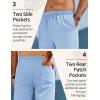 imageCOOFANDY Mens Linen Pants Drawstring Casual Loose Fit Beach Summer Pants Lightweight Linen Trousers Yoga PantsClear Blue