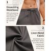 imageCOOFANDY Mens Linen Pants Drawstring Casual Loose Fit Beach Summer Pants Lightweight Linen Trousers Yoga PantsDark Gray