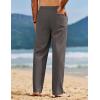 imageCOOFANDY Mens Linen Pants Drawstring Casual Loose Fit Beach Summer Pants Lightweight Linen Trousers Yoga PantsDark Gray