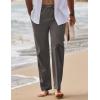 imageCOOFANDY Mens Linen Pants Drawstring Casual Loose Fit Beach Summer Pants Lightweight Linen Trousers Yoga PantsDark Gray
