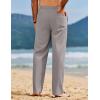 imageCOOFANDY Mens Linen Pants Drawstring Casual Loose Fit Beach Summer Pants Lightweight Linen Trousers Yoga PantsGray