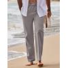 imageCOOFANDY Mens Linen Pants Drawstring Casual Loose Fit Beach Summer Pants Lightweight Linen Trousers Yoga PantsGray