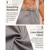 imageCOOFANDY Mens Linen Pants Drawstring Casual Loose Fit Beach Summer Pants Lightweight Linen Trousers Yoga PantsGray