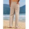 imageCOOFANDY Mens Linen Pants Drawstring Casual Loose Fit Beach Summer Pants Lightweight Linen Trousers Yoga PantsKhaki