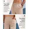 imageCOOFANDY Mens Linen Pants Drawstring Casual Loose Fit Beach Summer Pants Lightweight Linen Trousers Yoga PantsKhaki