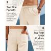 imageCOOFANDY Mens Linen Pants Drawstring Casual Loose Fit Beach Summer Pants Lightweight Linen Trousers Yoga PantsLight Beige
