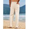 imageCOOFANDY Mens Linen Pants Drawstring Casual Loose Fit Beach Summer Pants Lightweight Linen Trousers Yoga PantsLight Beige