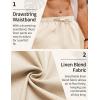 imageCOOFANDY Mens Linen Pants Drawstring Casual Loose Fit Beach Summer Pants Lightweight Linen Trousers Yoga PantsLight Beige