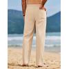 imageCOOFANDY Mens Linen Pants Drawstring Casual Loose Fit Beach Summer Pants Lightweight Linen Trousers Yoga PantsLight Coffee