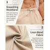 imageCOOFANDY Mens Linen Pants Drawstring Casual Loose Fit Beach Summer Pants Lightweight Linen Trousers Yoga PantsLight Coffee