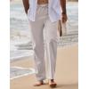 imageCOOFANDY Mens Linen Pants Drawstring Casual Loose Fit Beach Summer Pants Lightweight Linen Trousers Yoga PantsLight Gray