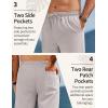 imageCOOFANDY Mens Linen Pants Drawstring Casual Loose Fit Beach Summer Pants Lightweight Linen Trousers Yoga PantsLight Gray