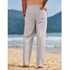 imageCOOFANDY Mens Linen Pants Drawstring Casual Loose Fit Beach Summer Pants Lightweight Linen Trousers Yoga PantsLight Gray
