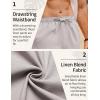 imageCOOFANDY Mens Linen Pants Drawstring Casual Loose Fit Beach Summer Pants Lightweight Linen Trousers Yoga PantsLight Gray
