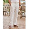 imageCOOFANDY Mens Linen Pants Drawstring Casual Loose Fit Beach Summer Pants Lightweight Linen Trousers Yoga PantsLight Khaki