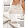 imageCOOFANDY Mens Linen Pants Drawstring Casual Loose Fit Beach Summer Pants Lightweight Linen Trousers Yoga PantsLight Khaki