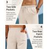 imageCOOFANDY Mens Linen Pants Drawstring Casual Loose Fit Beach Summer Pants Lightweight Linen Trousers Yoga PantsLight Khaki
