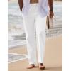 imageCOOFANDY Mens Linen Pants Drawstring Casual Loose Fit Beach Summer Pants Lightweight Linen Trousers Yoga PantsWhite