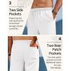 imageCOOFANDY Mens Linen Pants Drawstring Casual Loose Fit Beach Summer Pants Lightweight Linen Trousers Yoga PantsWhite