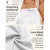 imageCOOFANDY Mens Linen Pants Drawstring Casual Loose Fit Beach Summer Pants Lightweight Linen Trousers Yoga PantsWhite