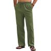imageCOOFANDY Mens Linen Pants Drawstring Casual Loose Fit Beach Summer Pants Lightweight Linen Trousers Yoga PantsArmy Green