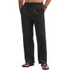 imageCOOFANDY Mens Linen Pants Drawstring Casual Loose Fit Beach Summer Pants Lightweight Linen Trousers Yoga PantsBlack