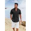 imageCOOFANDY Mens Button Down Shirts Short Sleeve Casual Cotton Shirts Summer Beach Wedding ShirtsBlack