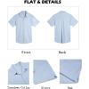 imageCOOFANDY Mens Button Down Shirts Short Sleeve Casual Cotton Shirts Summer Beach Wedding ShirtsClear Blue