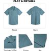 imageCOOFANDY Mens Button Down Shirts Short Sleeve Casual Cotton Shirts Summer Beach Wedding ShirtsDark Blue