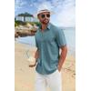imageCOOFANDY Mens Button Down Shirts Short Sleeve Casual Cotton Shirts Summer Beach Wedding ShirtsDark Blue