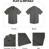 imageCOOFANDY Mens Button Down Shirts Short Sleeve Casual Cotton Shirts Summer Beach Wedding ShirtsDark Grey