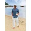 imageCOOFANDY Mens Button Down Shirts Short Sleeve Casual Cotton Shirts Summer Beach Wedding ShirtsDenim Blue