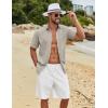imageCOOFANDY Mens Button Down Shirts Short Sleeve Casual Cotton Shirts Summer Beach Wedding ShirtsLight Grey