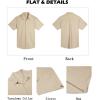 imageCOOFANDY Mens Button Down Shirts Short Sleeve Casual Cotton Shirts Summer Beach Wedding ShirtsLight Khaki