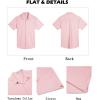 imageCOOFANDY Mens Button Down Shirts Short Sleeve Casual Cotton Shirts Summer Beach Wedding ShirtsLight Pink