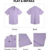 imageCOOFANDY Mens Button Down Shirts Short Sleeve Casual Cotton Shirts Summer Beach Wedding ShirtsLight Purple