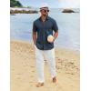 imageCOOFANDY Mens Button Down Shirts Short Sleeve Casual Cotton Shirts Summer Beach Wedding ShirtsNavy Blue
