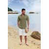 imageCOOFANDY Mens Button Down Shirts Short Sleeve Casual Cotton Shirts Summer Beach Wedding ShirtsOlive Green