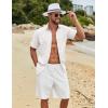 imageCOOFANDY Mens Button Down Shirts Short Sleeve Casual Cotton Shirts Summer Beach Wedding ShirtsWhite